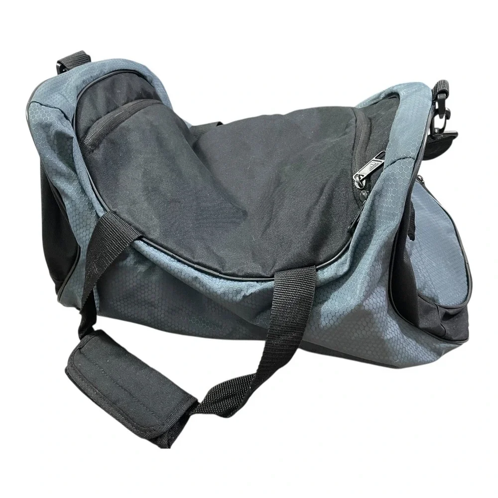 Adidas Black Gray Duffle Bag‎ Gym Sports Travel Carry On Weekend Zip